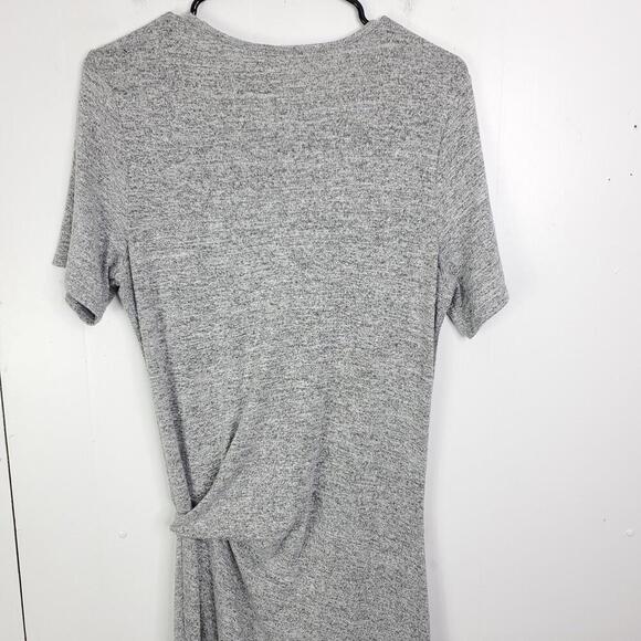 Gap Dress Womens Small Midi Gray Heather Tie Waist Stretchy Short Sleeve - Picture 9 of 10